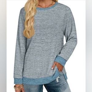 NWT Fantaslook Women Long Sleeve Tunic Color Block Crewneck Sweater. Size:Medium